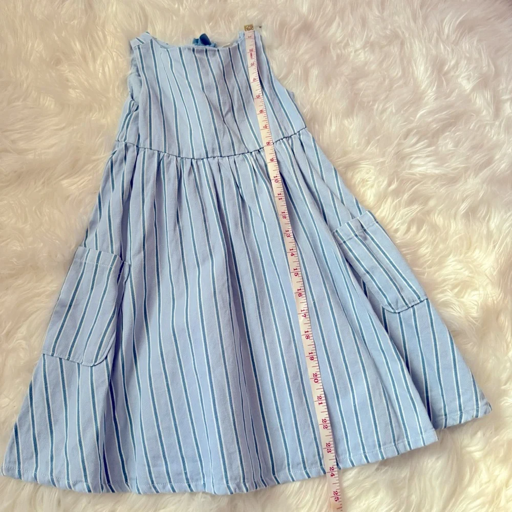 Hope & Henry Girls' Sleeveless Summer Party Dress - blue - size 4